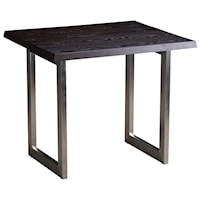 End Table with Stainless Steel Base