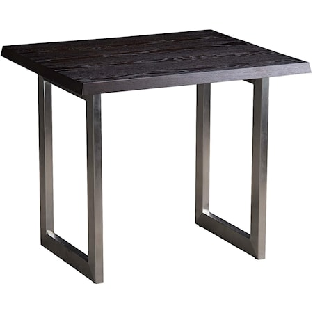 End Table with Stainless Steel Base