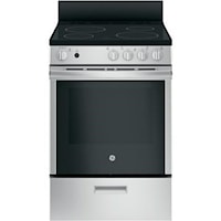 24" Free-Standing/Slide-in Front Control Range with Steam Clean and Large Window