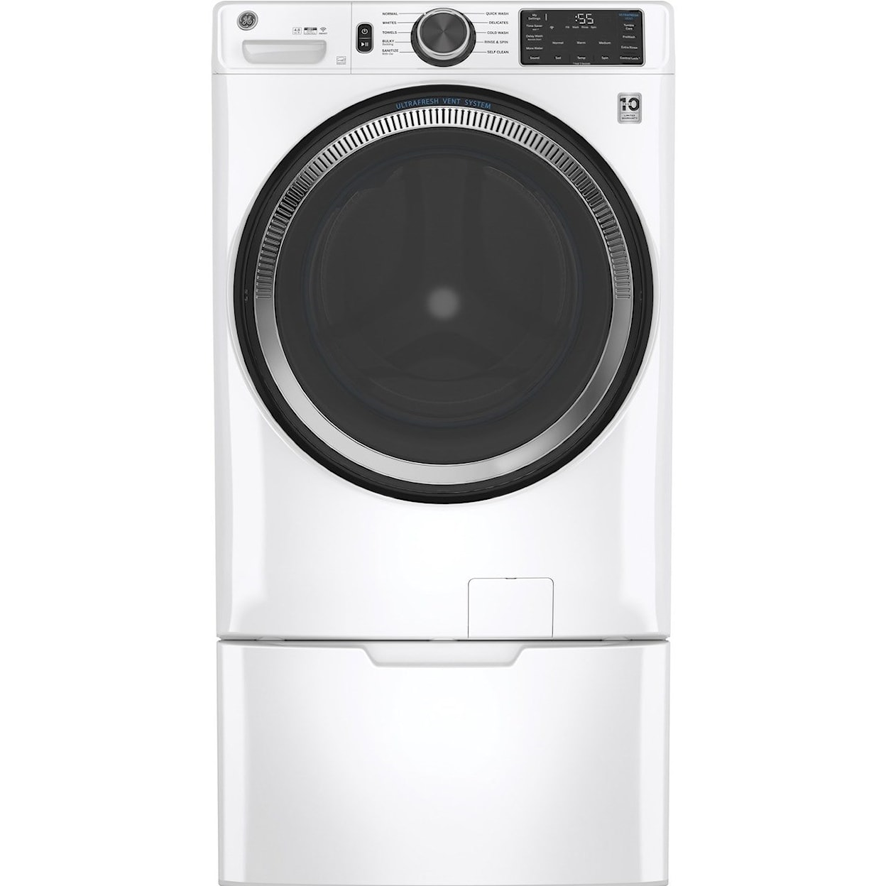 GE Appliances Front Load Washers - GE GE® 4.8 cu. ft. Capacity Smart Washer