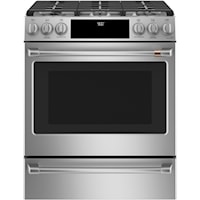 Cafe´™ 30" Smart Slide-In, Front-Control, Dual-Fuel Range with Warming Drawer