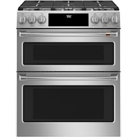 Cafe´™ 30" Smart Slide-In, Front-Control, Dual-Fuel, Double-Oven Range with Convection