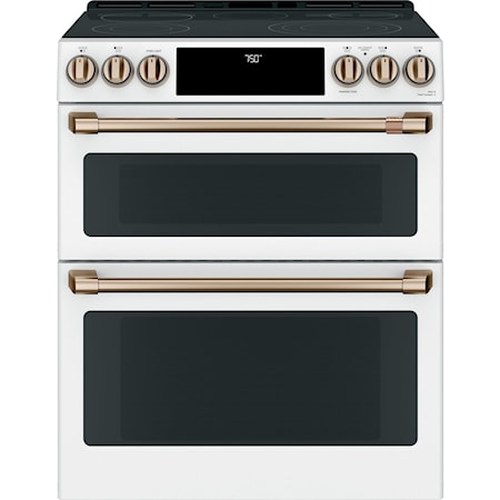 Cafe´™ 30" Smart Slide-In, Front-Control, Radiant and Convection Double-Oven Range