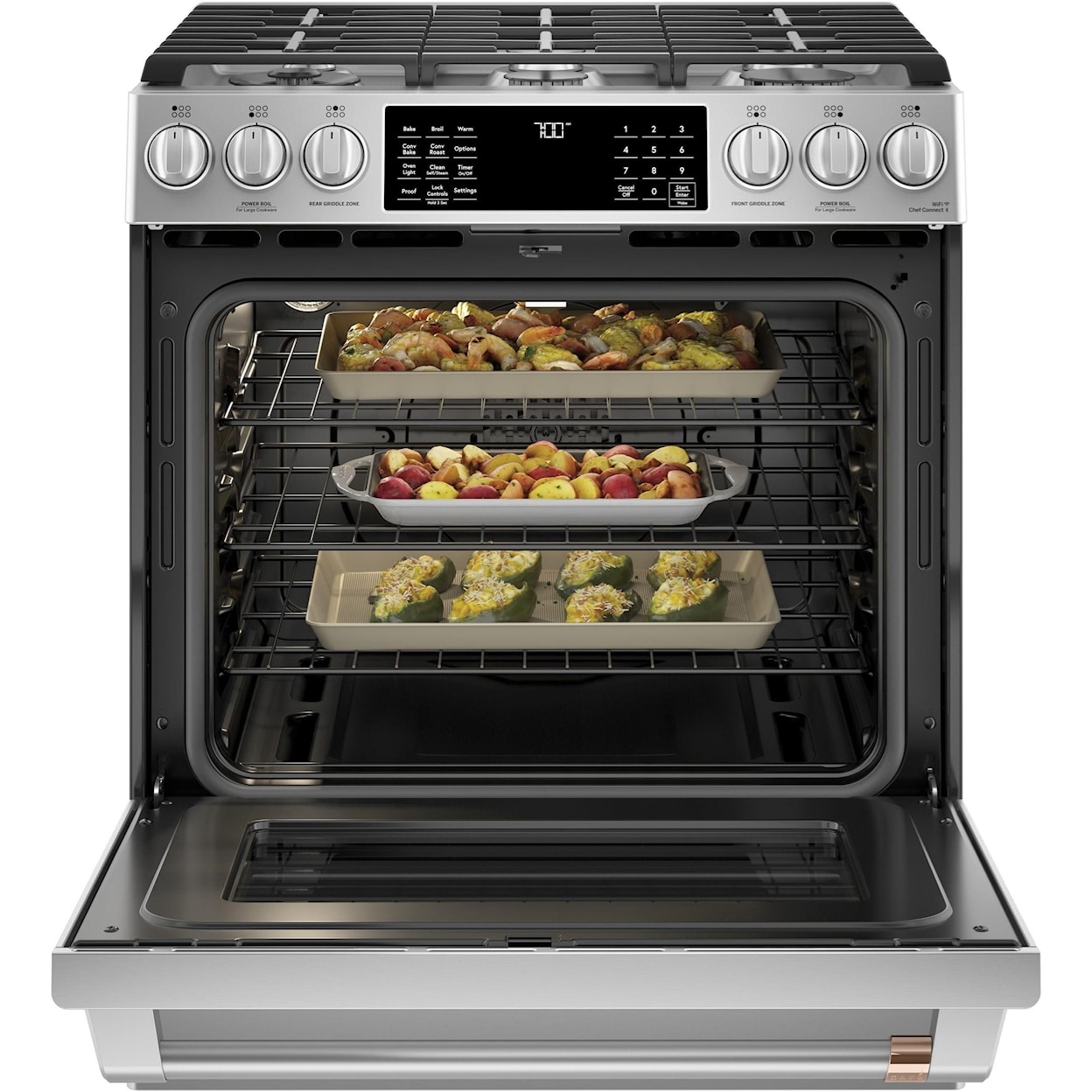 GE Appliances GE Cafe Ranges Cafe´™ 30" Smart Slide-In, Front-Control, Ga