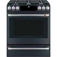 Cafe´™ 30" Smart Slide-In, Front-Control, Gas Range with Convection Oven