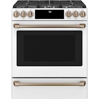 Cafe´™ 30" Smart Slide-In, Front-Control, Gas Range with Convection Oven