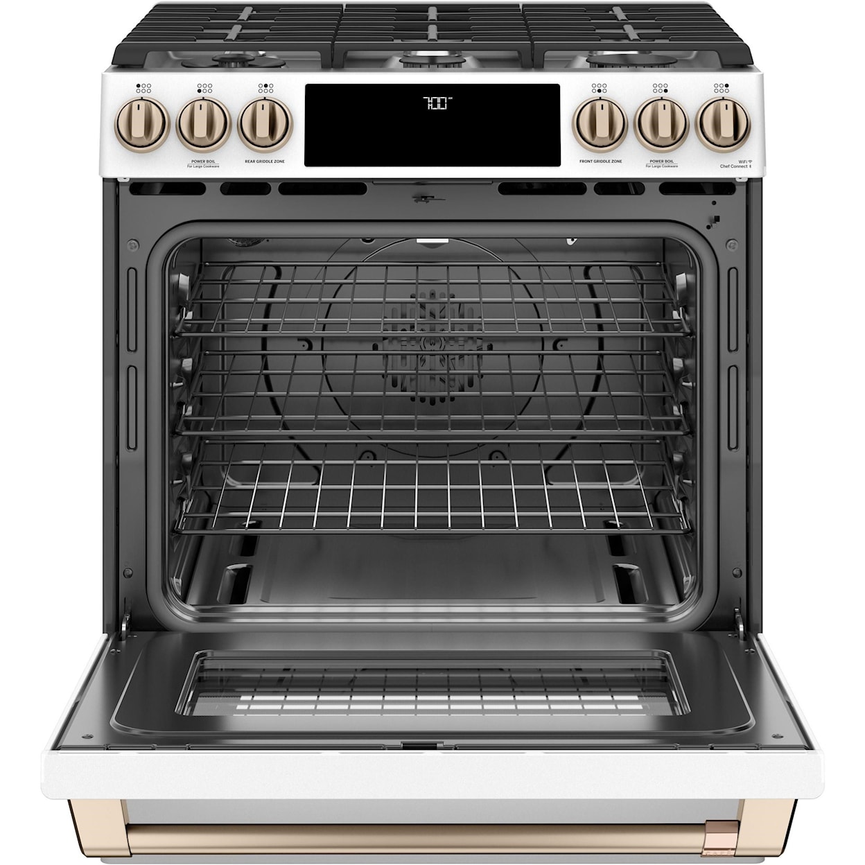 GE Appliances GE Cafe Ranges Cafe´™ 30" Smart Slide-In, Front-Control, Ga