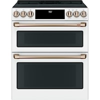 Cafe´™ 30" Smart Slide-In, Front-Control, Induction and Convection Double-Oven Range
