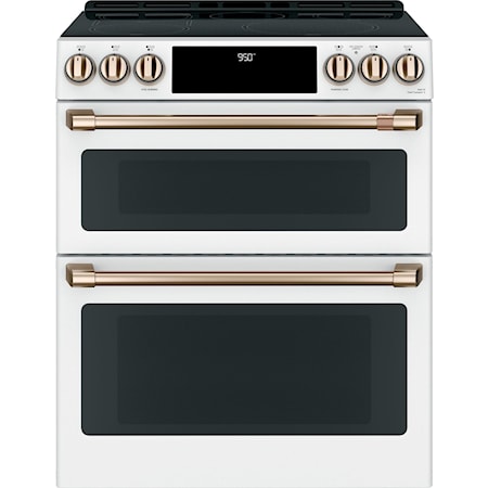 Cafe´™ 30" Smart Slide-In, Front-Control, Induction and Convection Double-Oven Range