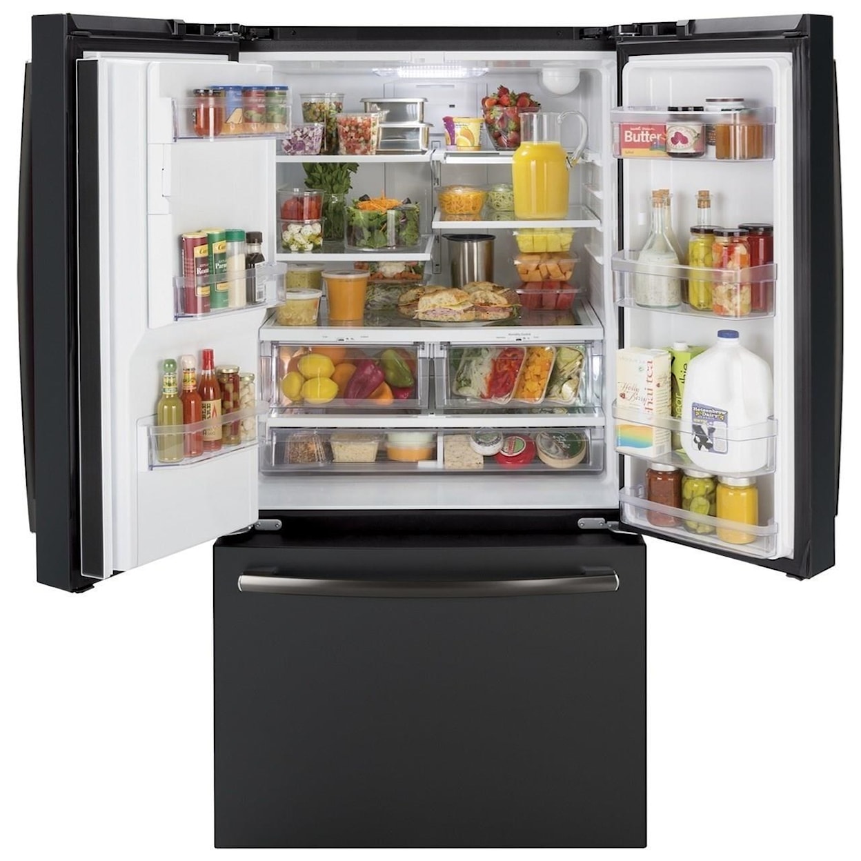 GE Appliances GE French Door Refrigerators GE® ENERGY STAR® 25.6 Cu. Ft. French-Door Re