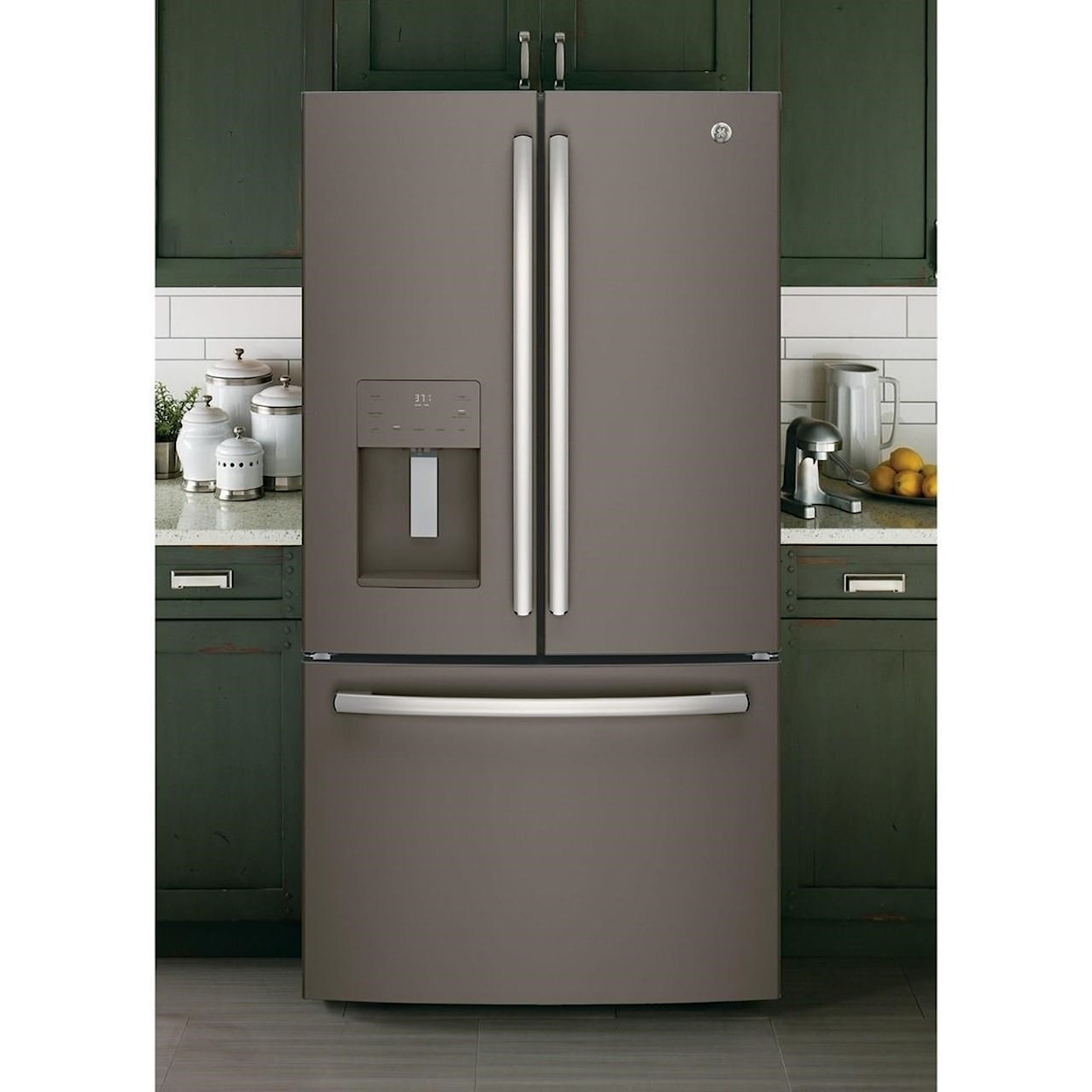 GE Appliances GE French Door Refrigerators GE® ENERGY STAR® 25.6 Cu. Ft. French-Door Re