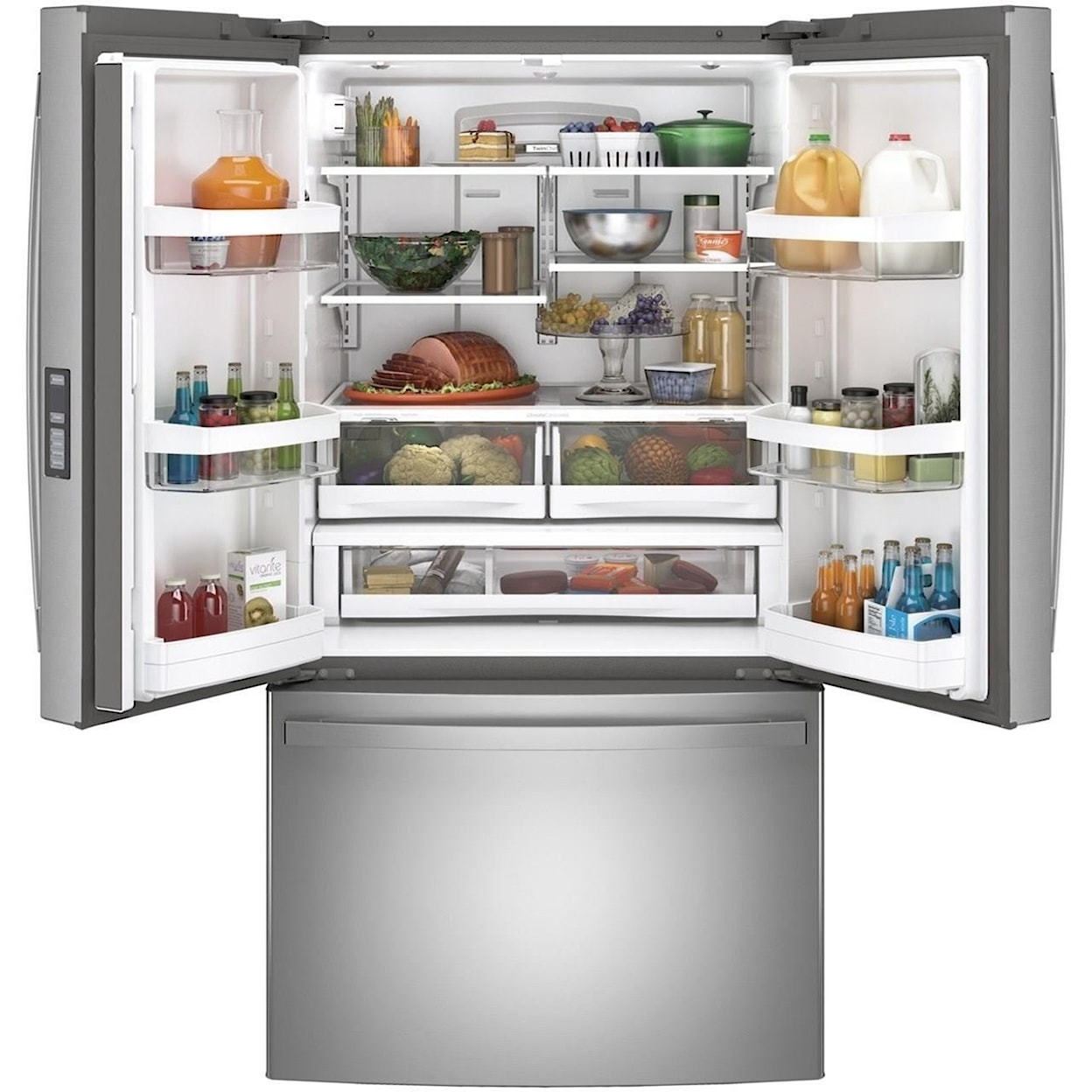 GE Appliances GE French Door Refrigerators GE® ENERGY STAR® 28.7 Cu. Ft. Fingerprint Re