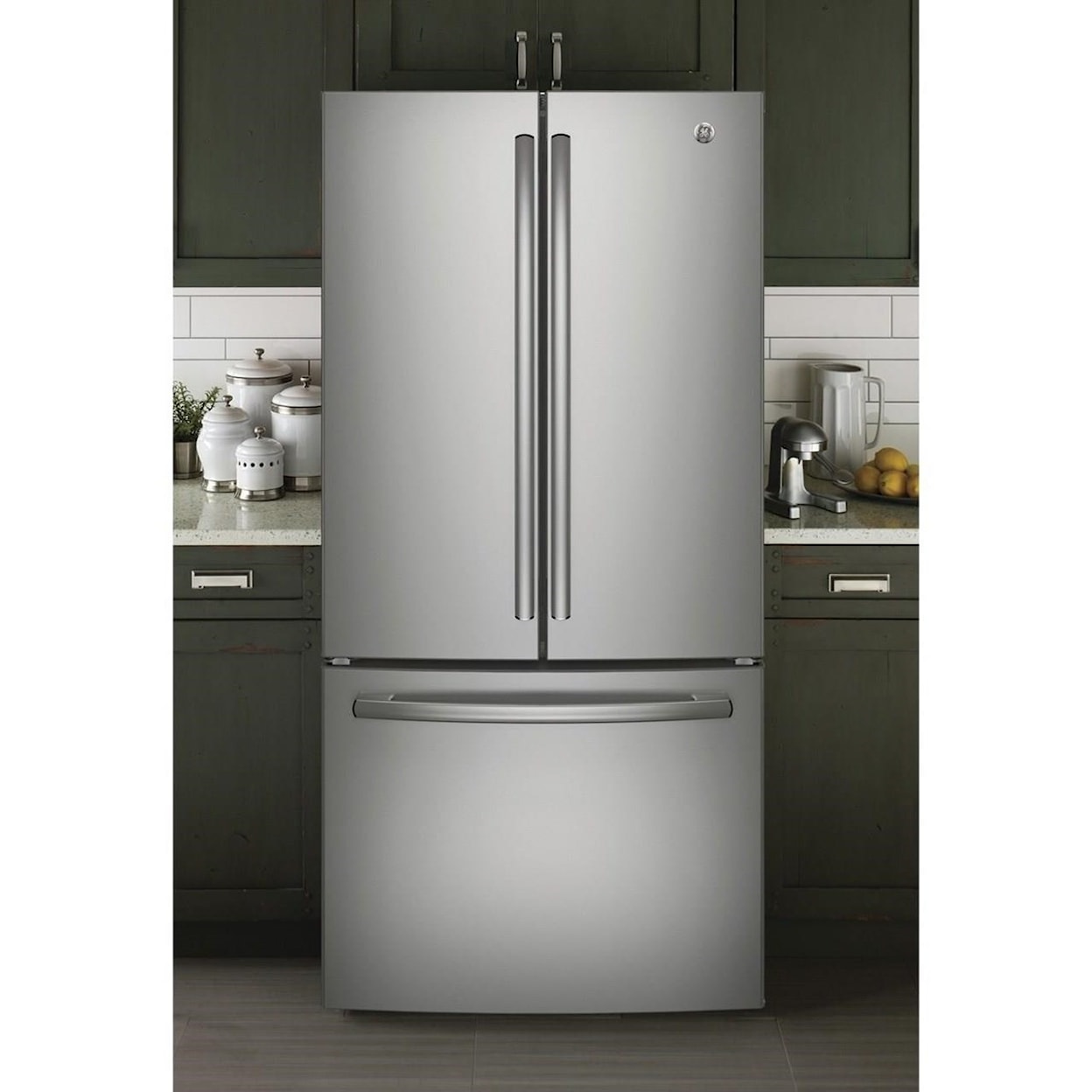 GE Appliances GE French Door Refrigerators GE® ENERGY STAR® 18.6 Cu. Ft. Counter-Depth 