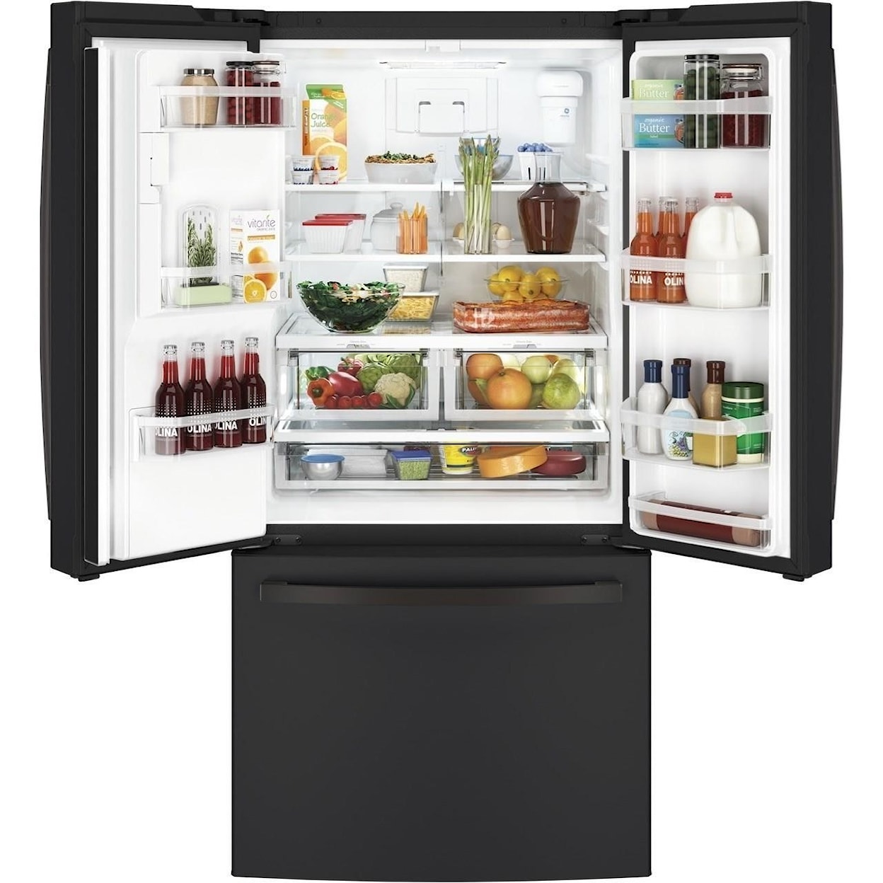 GE Appliances GE French Door Refrigerators GE® ENERGY STAR® 17.5 Cu. Ft. Counter-Depth 