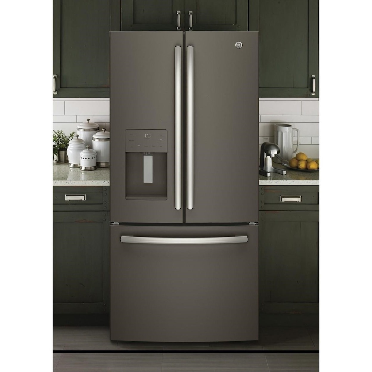 GE Appliances GE French Door Refrigerators GE® ENERGY STAR® 17.5 Cu. Ft. Counter-Depth 