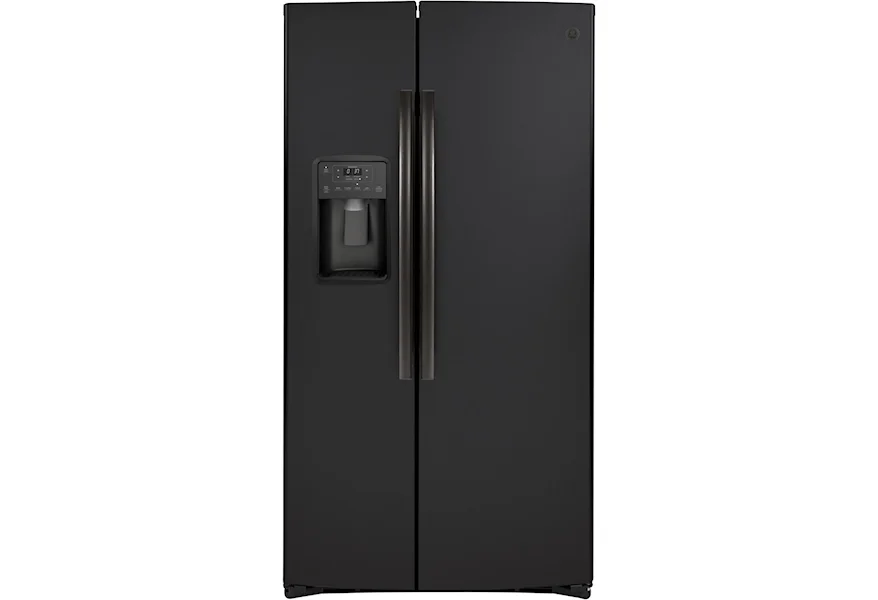 GE Series Side-By-Side Refrigerators GE® 25.1 Cu. Ft. Side-By-Side Refrigerator by GE Appliances at VanDrie Home Furnishings
