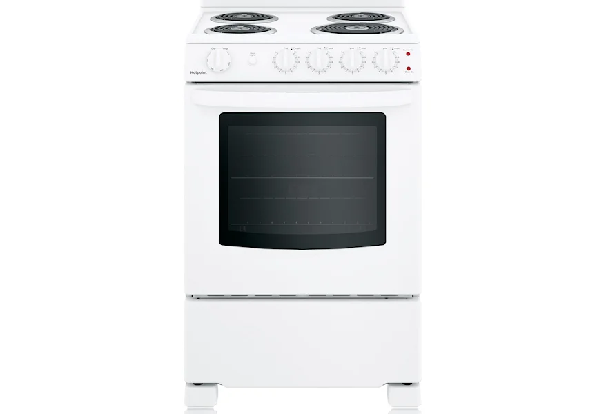 Hotpoint Range Hotpoint® 24" Electric Free-Standing Front-C by GE Appliances at VanDrie Home Furnishings