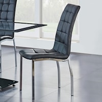 Contemporary Dining Chair with Faux Leather Upholstery