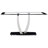 Contemporary Glass and Metal Dining Table