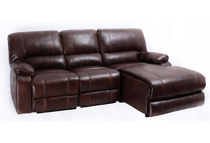 8135 Three Piece Sectional Sofa with One Recliner by Global Furniture at Corner Furniture