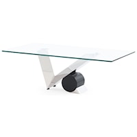 Contemporary Glass and Stainless Steel Coffee Table