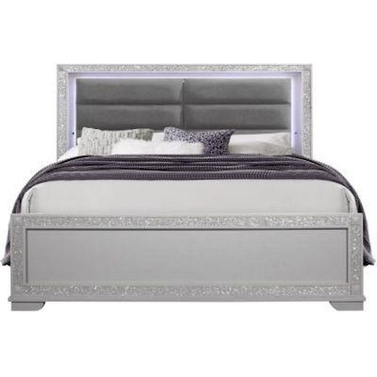 Global Furniture Chalice Silver Queen Bed