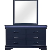 Charlie Dresser and Mirror with LED Royal Blue