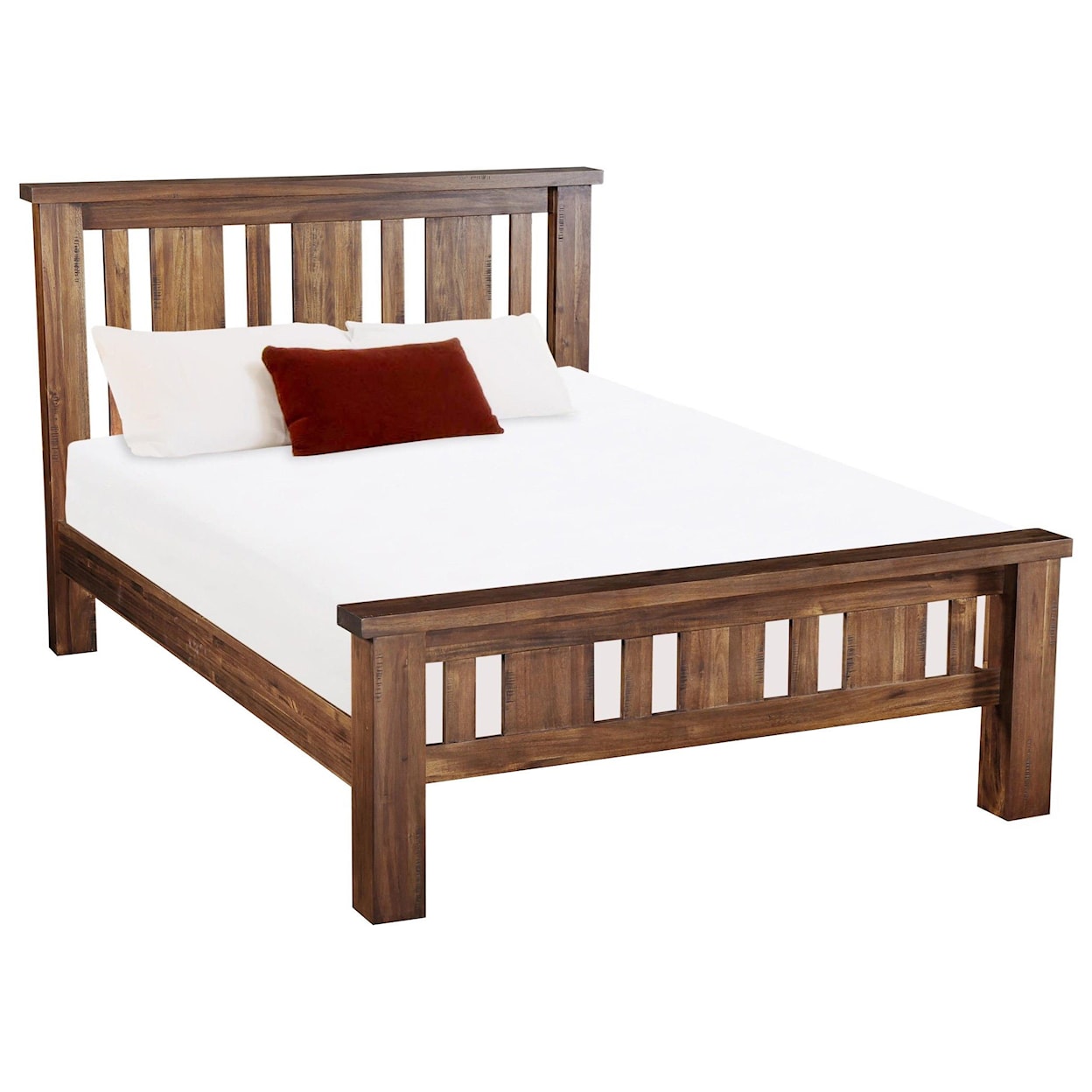 Global Home    Queen Slat Panel Bed