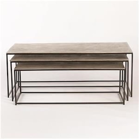 S/3 Sand Casted Nesting Cocktail Tables