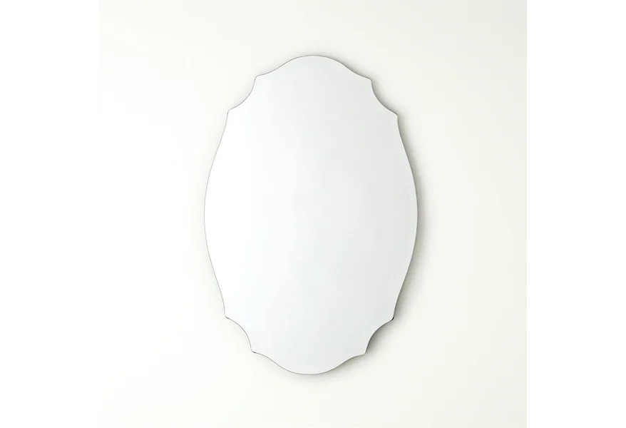 Accents Scalloped Beveled Oval Mirror by International Accents at Sprintz Furniture