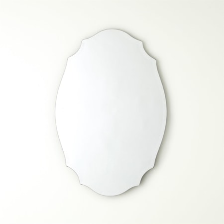 Scalloped Beveled Oval Mirror