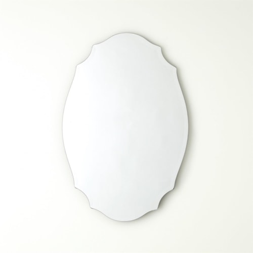 Scalloped Beveled Oval Mirror