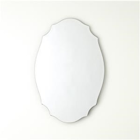 Scalloped Beveled Oval Mirror