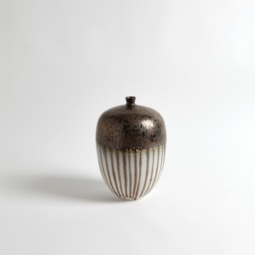 Reactive Bronze Stripe Vessel-Med