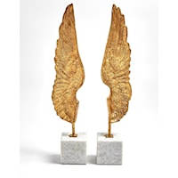 Gold Leaf Wings Sculpture (Pair)