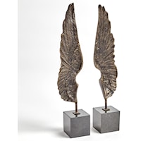 Bronze Wings Sculpture (Pair)