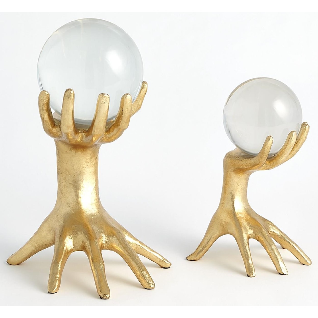 Global Views Sculptures by Global Views Large Hand on Sphere Holder