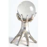 Hands on Sphere Holder - Small Silver Leaf