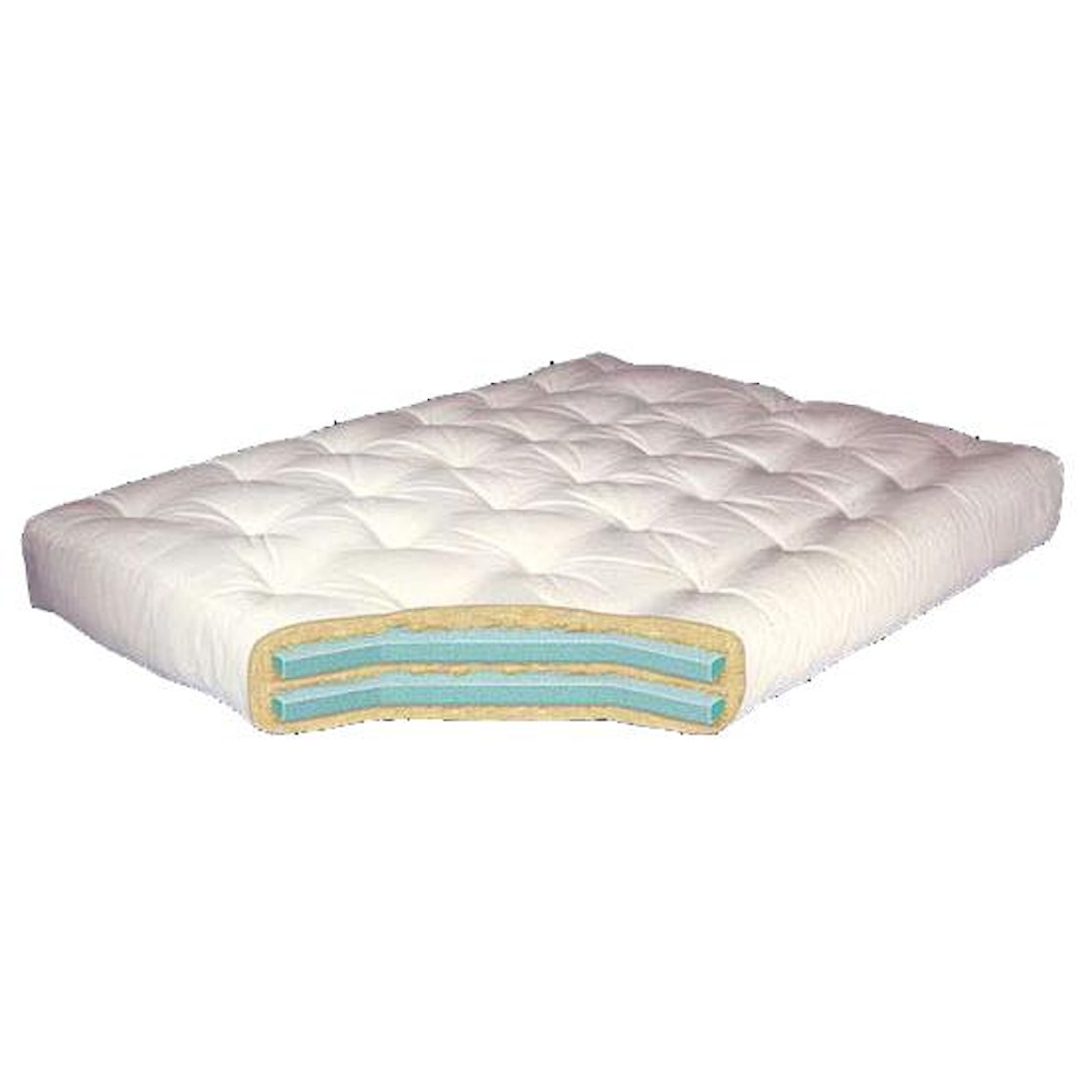 Gold Bond Mattress Company Futon Mattresses 8" Double Foam Cotton Futon