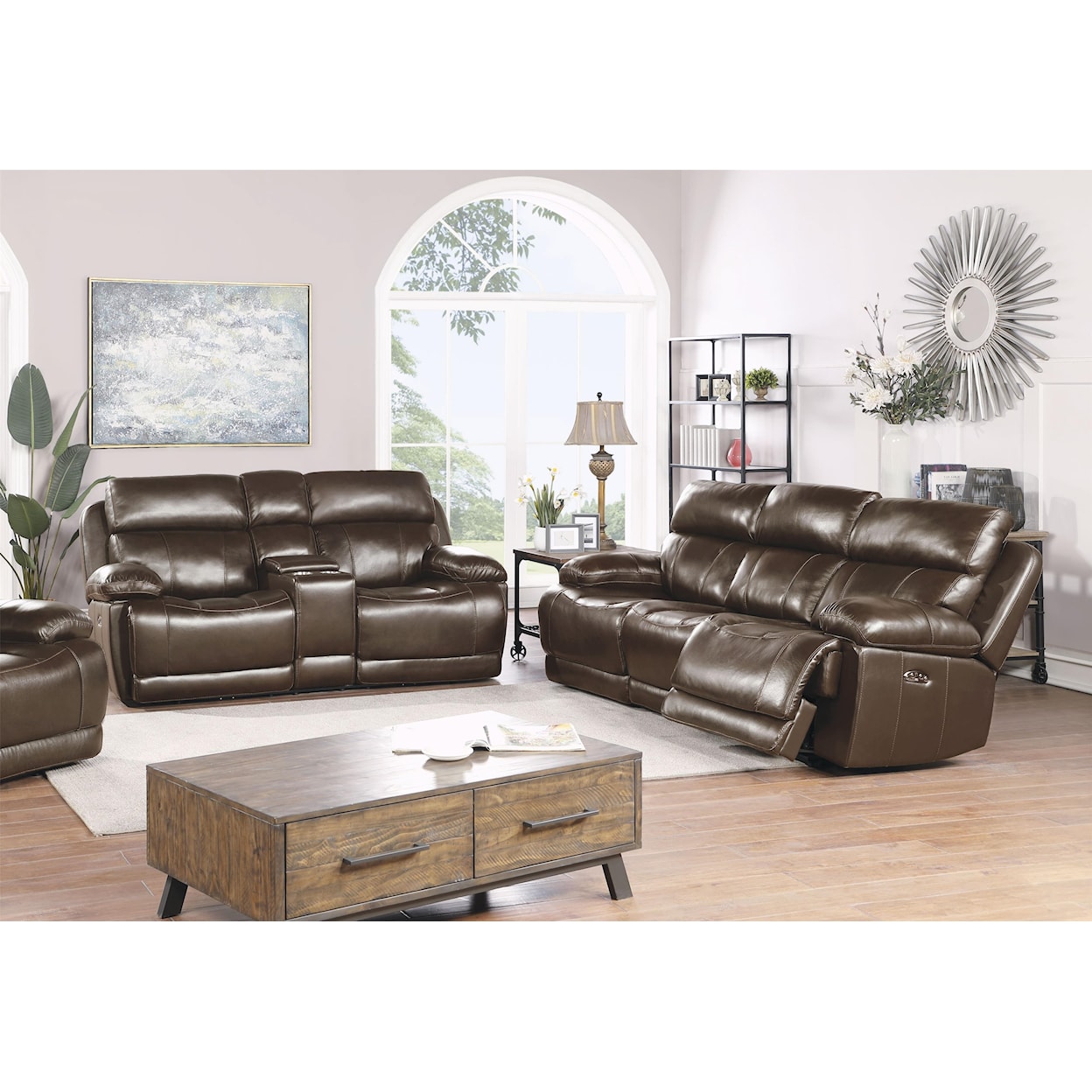 H317 Logistics Trojan Power Headrest Reclining Sofa and Loveseat