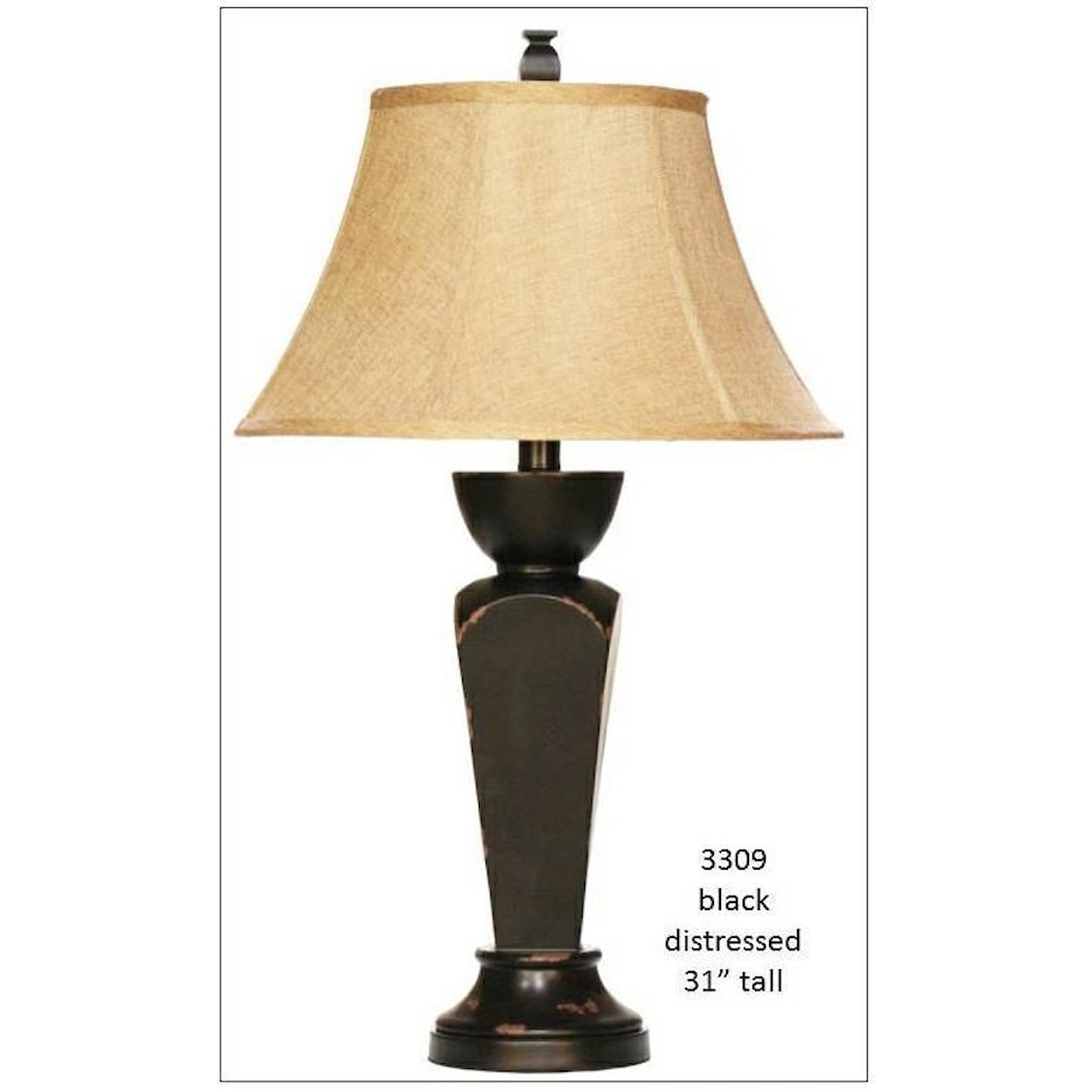 H & H Lamp Company Lamps Black Distressed