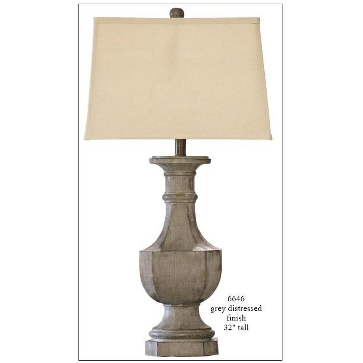 H & H Lamp Company Lamps Distressed Grey