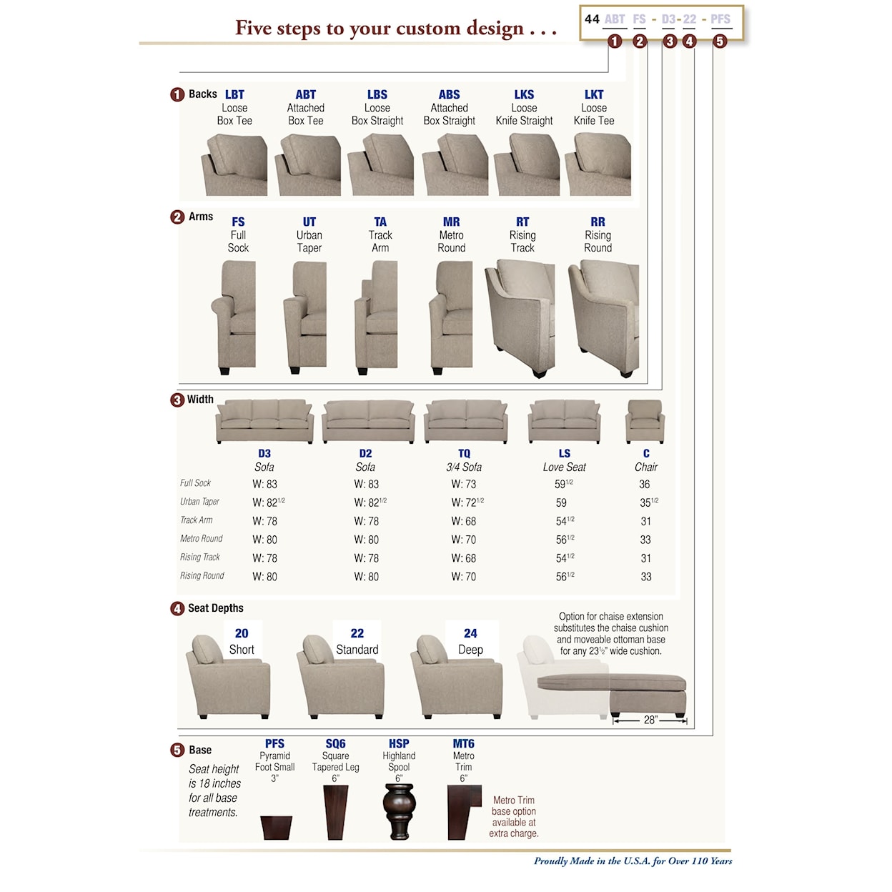 Hallagan Furniture Highland Park 44 Stationary Sofa