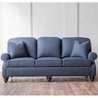 Customizable Rolled Arm Sofa with Knife Edge Back Cushions