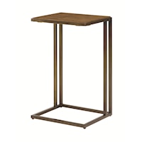 Square Accent Table with Rubbed Bronze Metal Base