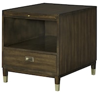 Rectangular Drawer End Table with Open Compartment