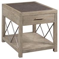 Transitional Rectangular End Table with Drawer