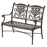 Outdoor Aluminum Bench with Scroll Arms