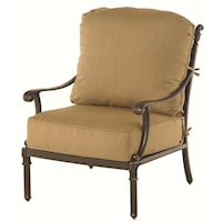 Outdoor Club Chair with Plush Cushions and Aluminum Frame