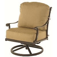 Outdoor Swivel Rocker with Plush Cushions and Aluminum Frame